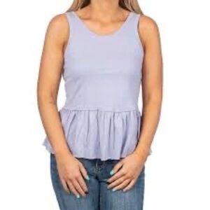 395- Crave FAME NWT Lavender Sleeveless Top with Ruffle Bottom, Size XS
